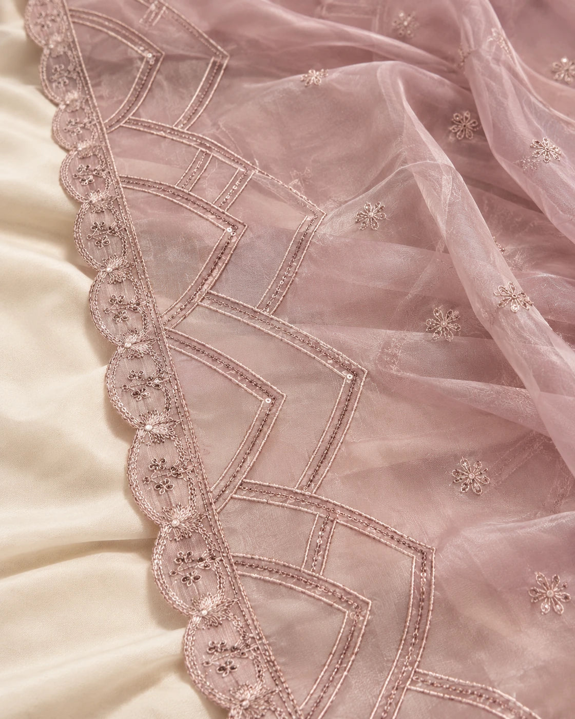 Premium Viscose Embroidered 3-Piece Suit – Dusty Pink