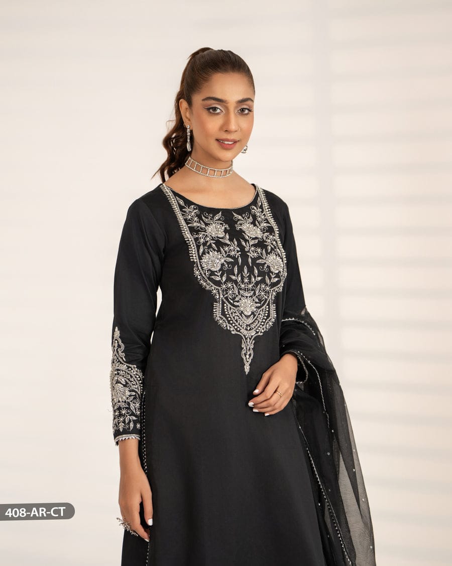 Premium Cotton Embroidered Suit with Dupatta