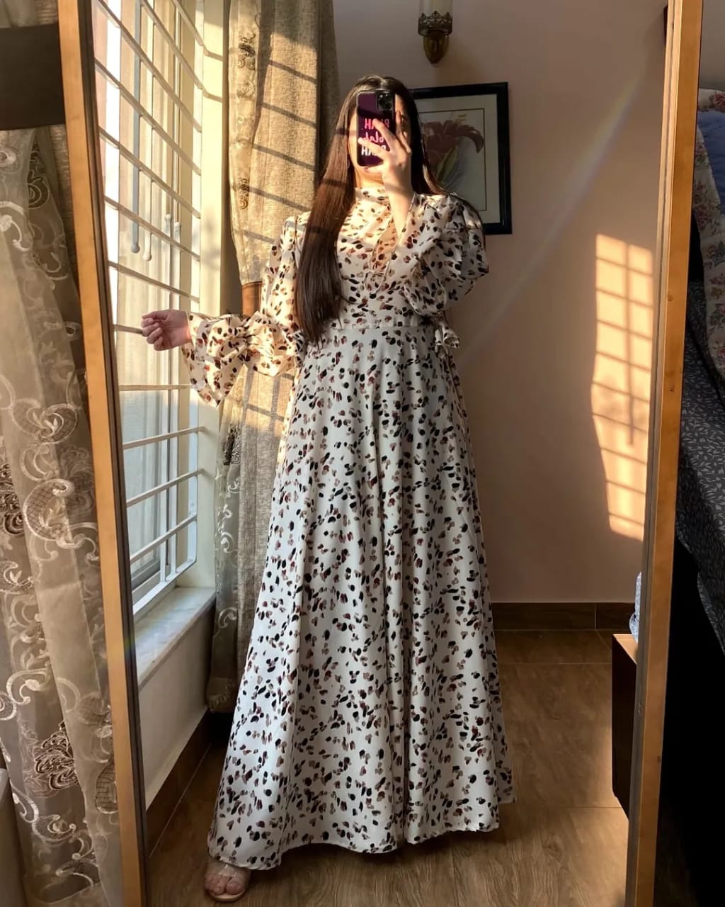 Skin & Black Lawn 2-Piece Frock