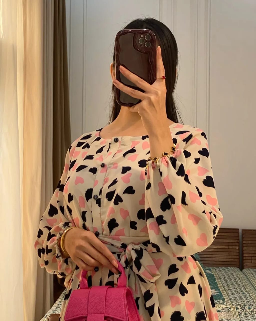 Skin & Black Lawn 2-Piece Frock
