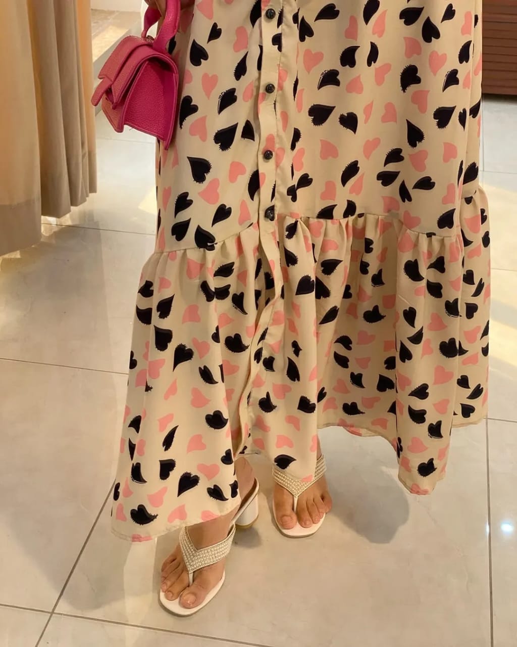 Skin & Black Lawn 2-Piece Frock