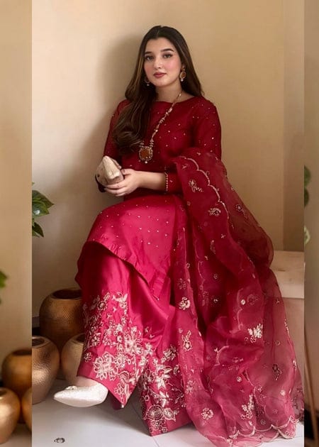 Kattan Silk Kurta Set – Embroidered Festive 3-Piece Ensemble