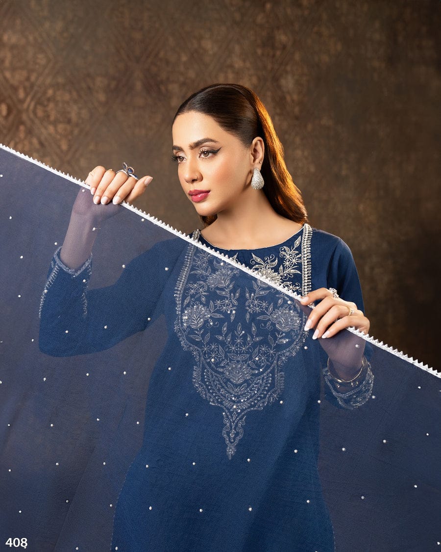 Premium Cotton Embroidered Suit with Dupatta