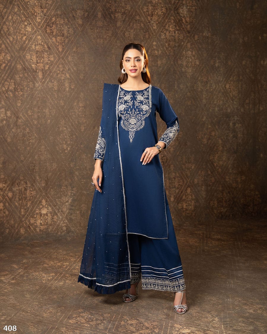Premium Cotton Embroidered Suit with Dupatta
