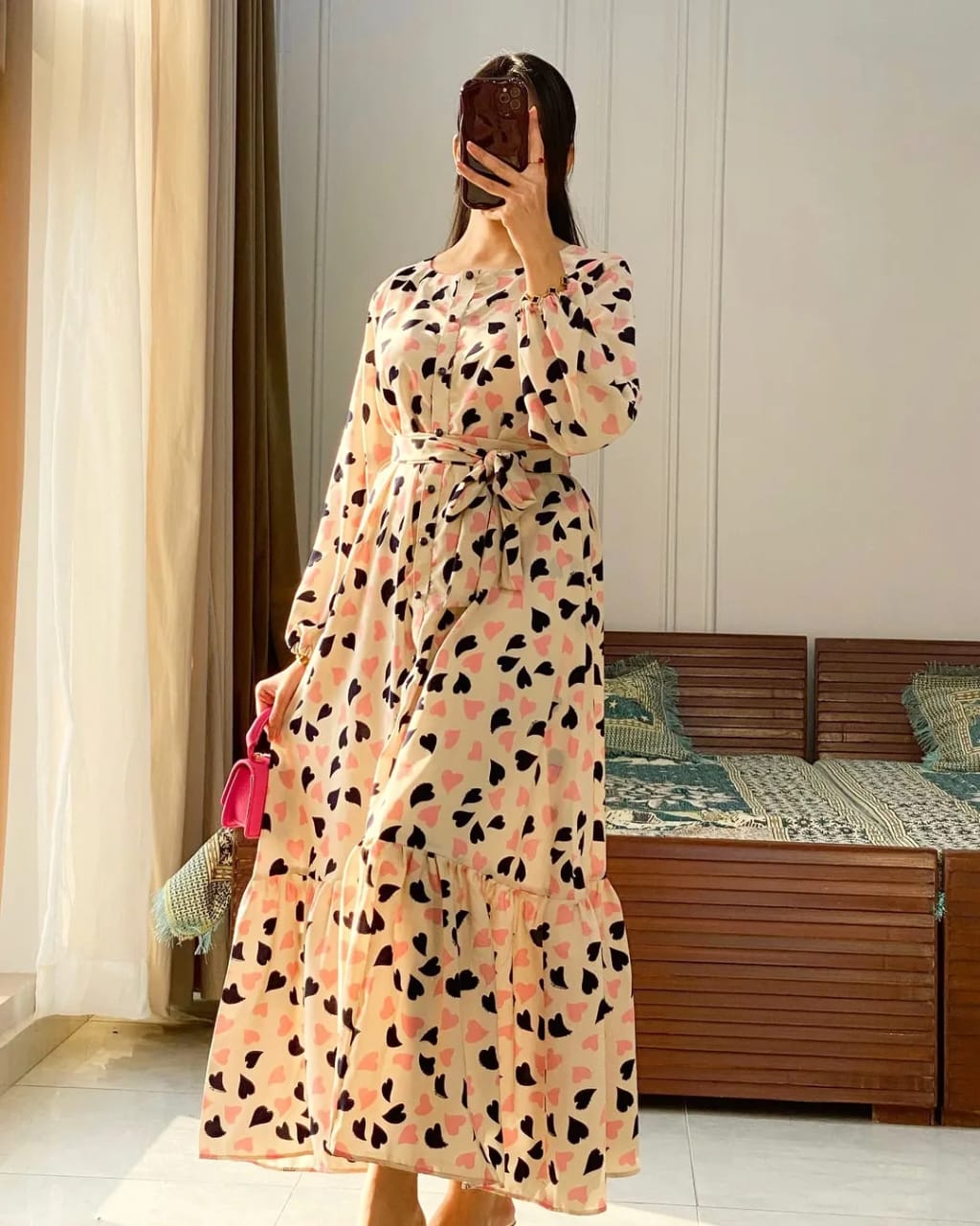 Skin & Black Lawn 2-Piece Frock