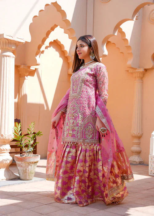 Mauve Pink Elegance - 3PC Embellished Gharara Set