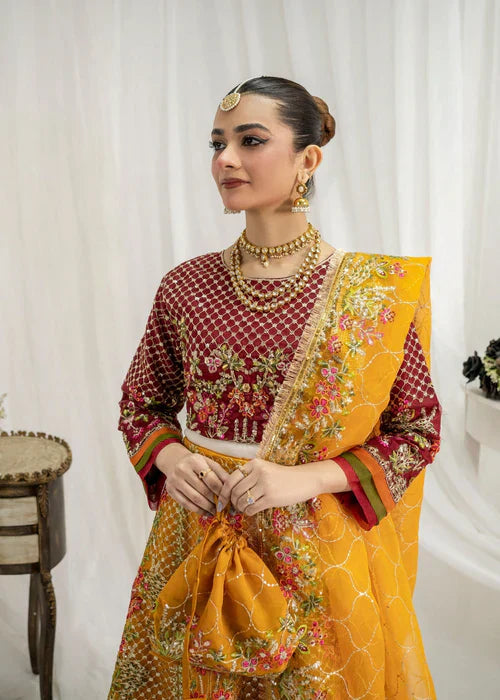 Majestic Maroon Lehenga Set – 4-Piece Wedding & Formal Wear