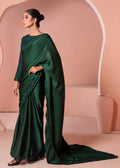 Graceful Green Embellished Saree – 3-Piece Festive Ensemble