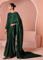 Graceful Green Embellished Saree – 3-Piece Festive Ensemble