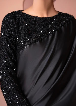 Elegant Black Embellished Saree – 3-Piece Festive Ensemble