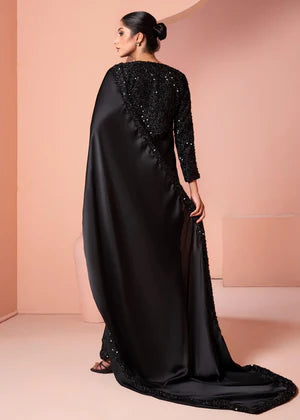 Elegant Black Embellished Saree – 3-Piece Festive Ensemble