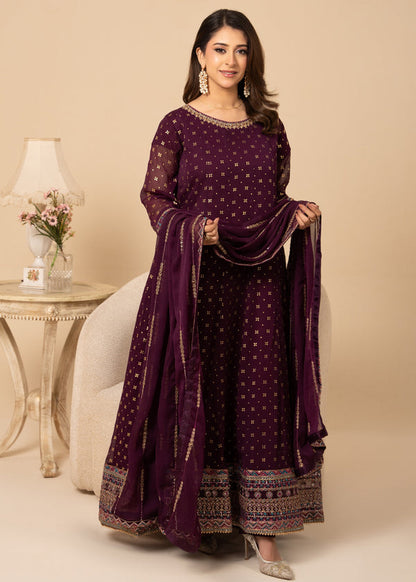 Noir & Noor Chiffon Flared Maxi | 3 Piece Suit