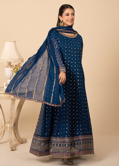 Noir & Noor Chiffon Flared Maxi | 3 Piece Suit