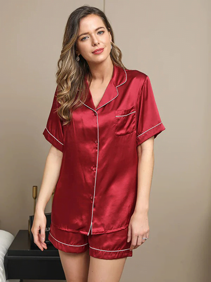 Women's Silk Short Pajamas Set