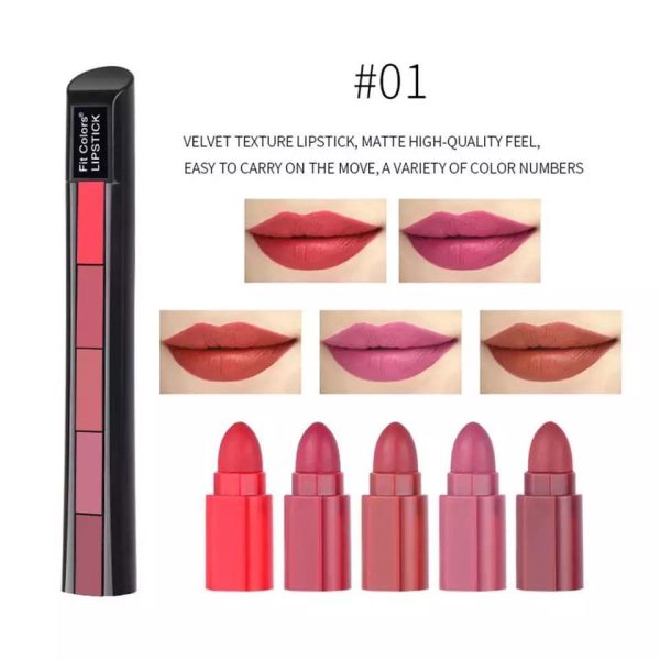 5-in-1 Huda Beauty Lipstick Shades – Velvet Matte Perfection