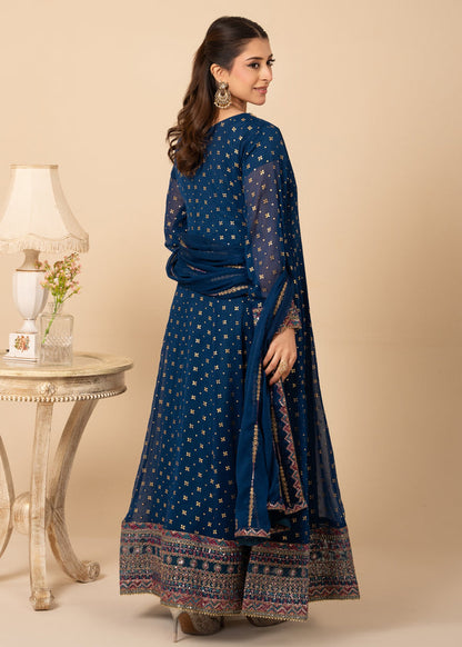 Noir & Noor Chiffon Flared Maxi | 3 Piece Suit