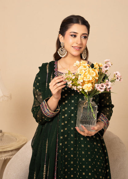Noir & Noor Chiffon Flared Maxi | 3 Piece Suit