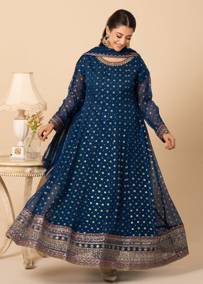 Noir & Noor Chiffon Flared Maxi | 3 Piece Suit