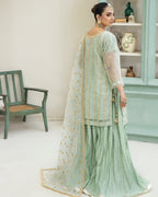 Mint Allure - 3pc Organza Sharara Set