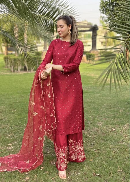 Kattan Silk Kurta Set – Embroidered Festive 3-Piece Ensemble