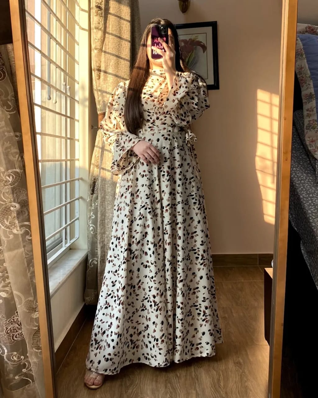 Skin & Black Lawn 2-Piece Frock