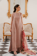 Luxury Crystal Embellished Organza Top with Crushed Frock