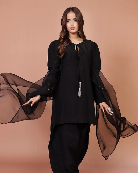 She International Eid Exclusive – Elegant Black Farshi Salwar Set