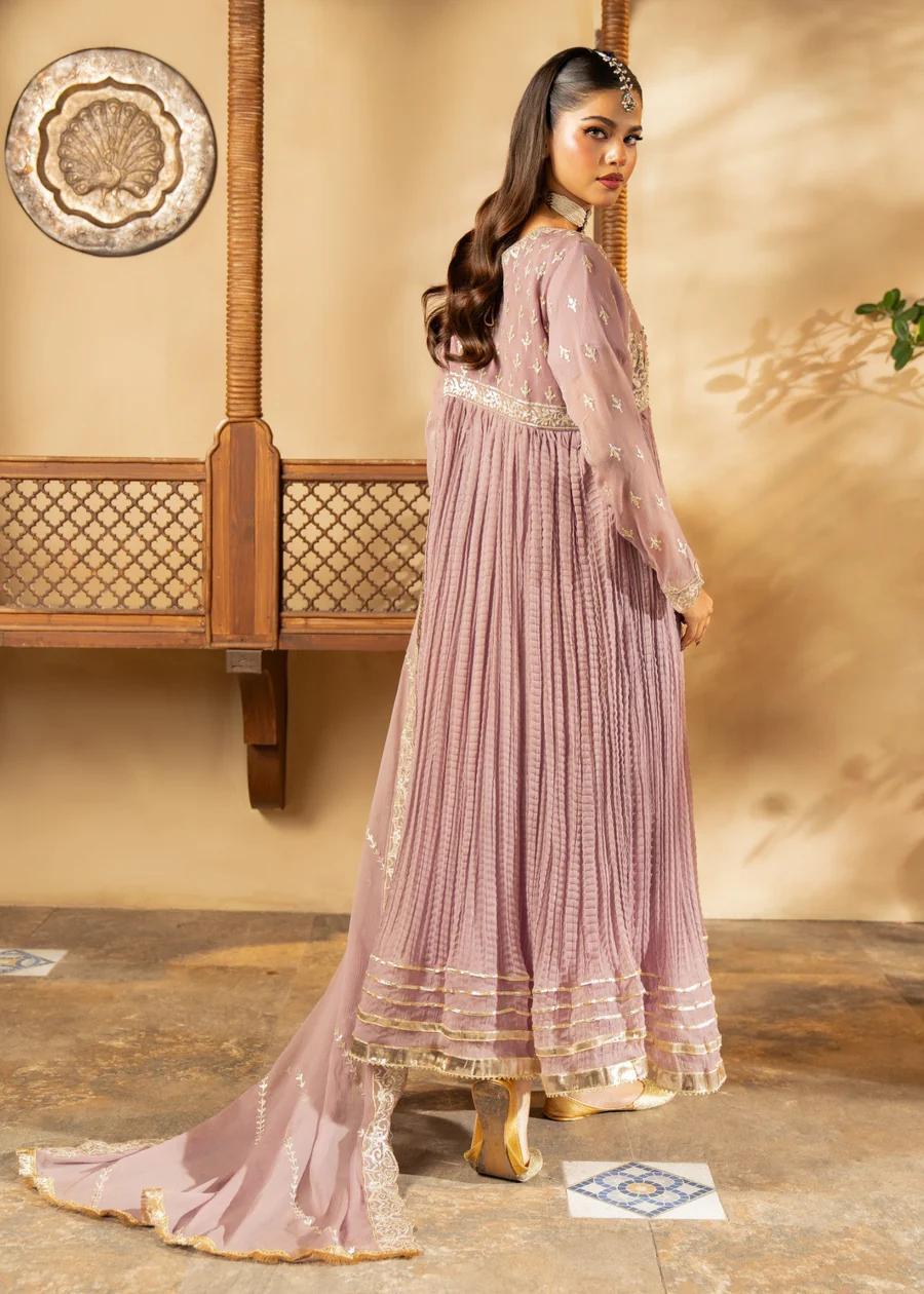 Chiffon frock with Adda Work – 3 Piece Festive Ensemble
