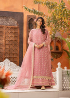 Pink Organza Sharara Set with Intricate Adda Work – 3 Piece Festive Wear