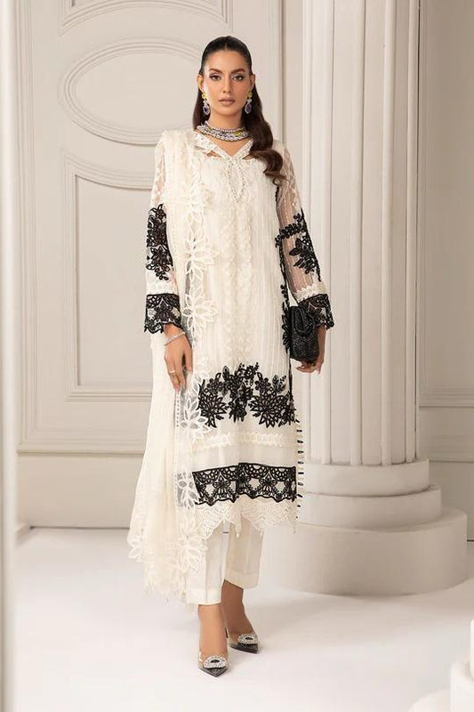 Elegant 3-Piece Organza Embroidered Suit