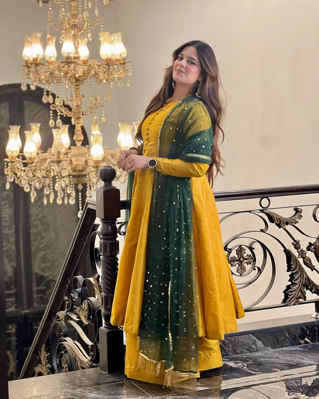 Customizable Mastard Raw Silk Plazo Set – 3 Piece