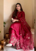 Kattan Silk Kurta Set – Embroidered Festive 3-Piece Ensemble