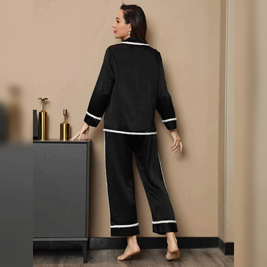 Elegant Silk Pajamas Set 2Pcs