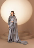 Elegant Grey Sequin Saree – 3-Piece Festive & Party Wear
