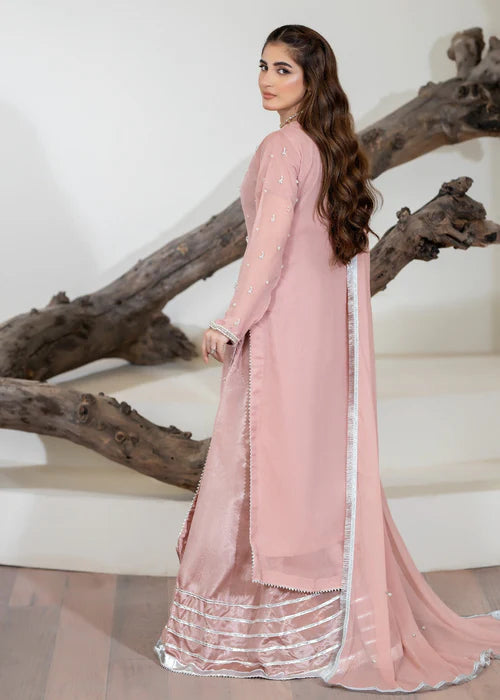 White Pearl 3PC Chiffon Kurta Set – Elegant Festive Ensemble