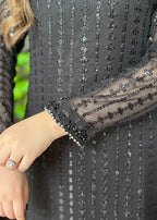 Midnight Luxe - 3PC Embroidered Chiffon Set