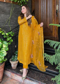 Mustard Elegance - 3PC Embroidered Chiffon Kurta Set