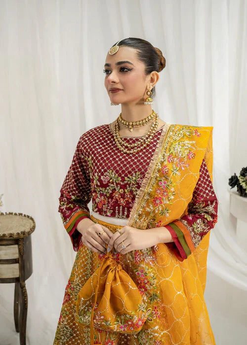 Majestic Maroon Lehenga Set – 4-Piece Wedding & Formal Wear