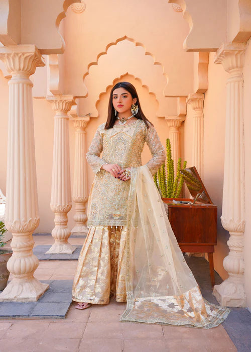 3PC Embellished Gharara Set